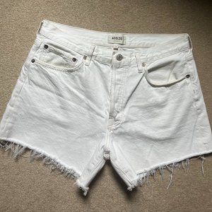 AGOLDE Parker Long High Waist Cutoff Denim Shorts